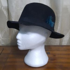 Black floppy brim fedora hat